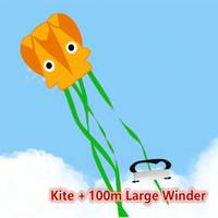 Easy to Fly Octopus Kite Cartoon Animal Good Flying Children's Pocket Kite with 100 Meters Kite Line Outdoor Flying Toy
