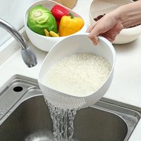 2 Piece of Rice Drainage Basket Rice Filter Fruit and Vegetable Drainage Sieve Kitchen Supplies Small Tools Multi-purpose