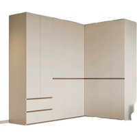 Segmented corner solid wood wardrobe household bedroom living room integrated corner, cloakroom L-shaped wardrobe