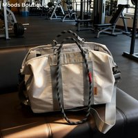 Geometric Design Travelling Shoulder Crossbody Gym Bags For Women Wet and Dry Separated Large Capacity Shopper Handbag For Sport