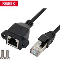 RGEEK 8P8C FTP STP UTP RJ45 Cable Male To Female 1000M Speed Cat5 Cat6e Screw Panel Mount Ethernet LAN Network Extension Cable