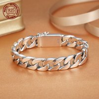 Bracelet en argent massif S925 7MM 8MM 10MM, style punk, bijoux en argent 925, ne ternit pas, cadeaux pour hommes, testé