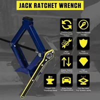 Car Scissor Jack Wrench Universal 360°Swivel Labor-Saving Jack Ratchet Wrench with Converter Car Jack Handle