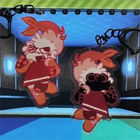 Shrimpo & Twisted Shrimpo - Double-sided Acrylic Keychain 2.75in - Horror Game Character Pendant