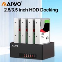 MAIWO Hard Drive Docking Station 4 Bay SATA to USB 3.0 HDD Docking for 2.5/3.5 Inch HDD/SSD Station External SATA Drive Box