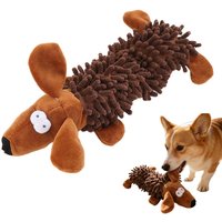 Cartoon Animal Squeaky Dog Chew Toy Soft Plush Teething Toy for Puppies & Small/Medium Dogs Interactive Teeth Cleaning Pet Toy