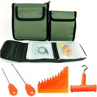 Complete Carp Fishing Rig Tool Set, Portable Zipper Wallet with 4pcs Baiting Tools, Hair Rig Making Kit for Carp Coarse Fishing
