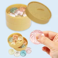 Mini Glitter Dumpling Squishy Stress Relief Toy With Dumplings Steamer Fidget Sensory Squeeze Ball Simulation Food Squishy Bun