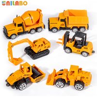 Unilabo 6PCS Alloy Small Construction Vehicles, Die Cast Mini Truck Toys, Bulldozers Excavator Cement Dump Toys, Birthday Gifts