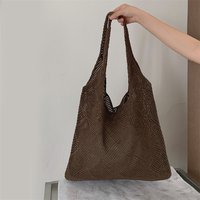 New Fashion Large Capacity Knitted Handheld Bag Knitted Shoulder Shopping Bag For Women Travel Crochet Bags