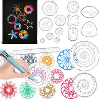 Spiral Art Drawing Kit Scratch Art Spirograph Gear Geometric Ruler Circle Template Stencils Make Countless Amazing Design