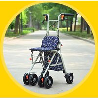 Lightweight 4KG Portable Rollator Elderly Shopping Carts Folding Wagon, Seniors Wheelchair Roller Walkers for The Elderly People