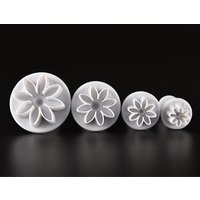 4Pcs/Set Daisy Flower Cookie Sunflower Plunger Cutter Silicone Cake Mold Fondant Cake Tool Cake Decoration Kitchen Tools