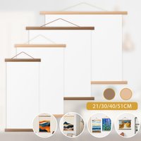4pcs Picture Poster Hanger Frames Magnetic DIY Wood Hanging Rod Photo Wall Art Canvas Prints Painting Hang Rack Home Decor Easel