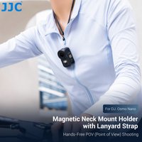 JJC Magnetic Lanyard for DJI Osmo Nano Insta360 Go 3 Silicone Base Neck Chest Strap for Hands-free POV Shooting Outdoor Activity