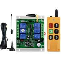 2000m DC12V 24V 36V 6CH 30A Relay RF Wireless Remote Control Switch Receiver Transmitter Suction Antenna For LED Light or Motor