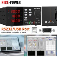 NICE-POWER 30V10A Programmable Lab Power Supply RS232 USB Voltage Regulator Stabilizer Switch Bench Power Source 200V 1A 300V 1A