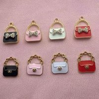 12pcs DIY Drip Oil Alloy Pendant Bag Small Fragrance Pendant Bracelet Earrings Keychain Pendant Accessories