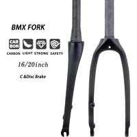 new Small Wheels Folding Bike Fork 16/20" Inch Quick Release 3K Gloss/Matte Carbon BMX Fork Cycling Rigid Fork Bicycle Parts