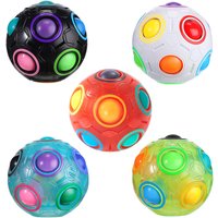 Rainbow Ball Puzzle Magic Cube Football Fidget Toy Luminous 3D Brain Teasers Anti Stress Relief Educational Game for Kids Adults