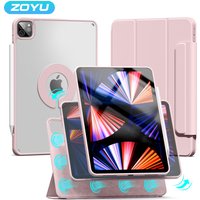 ZOYU for iPad Air 4/5 10.9 Pro 11 12.9 Inch Magnetic Case, for iPad Mini 6 10.2 9th 8th 7th Gen Rotate 360° Detachable Back Case