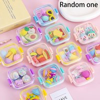 Creative Lunch Box Eraser Set Various Lovely Eraser Soft Pencil Eraser School Students Stationery Supplies Exquisite Prize Gifts