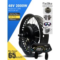 AliExpress KUNTENG E-BIKE Electric Fat Bike Kit 48V 2000W 4.0 Tyre 20/24/26inch Rear Dropout 190mm Brushless Hub Motor Wheel For Snow Ebike Conversion Kit