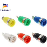 5PCS 4MM Banana Plugs Female Jack Socket Plug Wire Connector 5 Colors Each 1PCS Multimeter Socket Banana Head Female