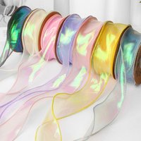 40mm 10Yards/Roll Fishtail Organza Ribbon For DIY Cake Gift Wrapping Decoration Wedding Party Bow Bouquet Wreath Sewing Supplies