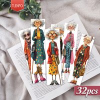 32pcs, Quirky Granny-themed Bookmarks, Christmas, Teacher Gift, Back-To-School Holiday Gifts, Creative Artistic Designs