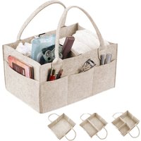 Baby Diaper Caddy Organizer for Changing Table, Nursery Storage Bin Basket with Handle, Felt Diaper Organizer Suitable for Indo
