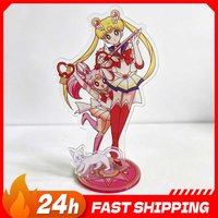 Pretty Soldier Sailor Moon Mini Standing Plate Re-ceration 10cm Usagi Tsukino Figure Acrylic Stand Desk Ornaments Toys Gifts