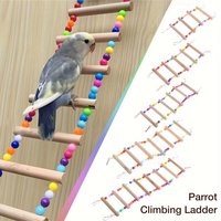 Bird Ladder Bridge 4/5/6/8-Step Climbing Swing Hanging Ring Chew And Climb Accessory for Small to Birds Parrot Toy Random Colors