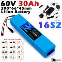2025 Upgraded 60V 30Ah 18650 Lithium Ion Battery Pack for E-Bike/Scooter 16S2P 30000mAh High Capacity with BMS