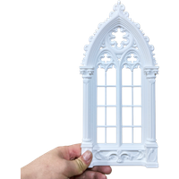 Gothic Rococo Style Window Model for Dollhouse Decorative Props Collectible Miniature Scene Decoration Building Blocks Toy