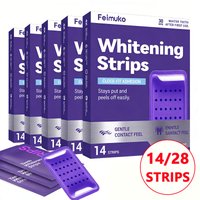 14/28 Strips Purple Teeth Whitening Kit – Remove Plaque & Stains Instant Color Corrector for Yellow Teeth Oral Hygiene Care