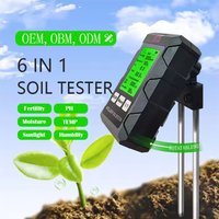 Multifunction 6 in1 Soil Meter Digital Hygrometer Ph Tester Fertility/Light/Moisture/Air Humidity Tester Thermometer for Garden