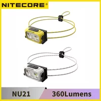NITECORE NU21 Lamp Ultra Lightweight Dual Beam Triple Output Headlamp 360 Lumens USB-C Rechargeable White Red Light Flashlight