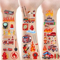 10 Sheets Fire Truck Temporary Tattoos Fire Birthday Decorations Firetruck Firefighter Party Favors Fireman Theme Birthday Decor