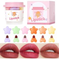 6pcs/set Long Lasting Star Mini Lipstick, Candy Color Matte Velvet Mist Portable Waterproof Lipstick Set