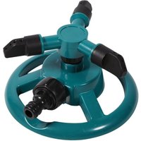 1pc Green Garden Sprinkler with Adjustable Nozzle, 360-Degree Rotation, Easy Installation, Durable Plastic, Multi-Component,