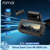 70mai Dash Cam A810Lite 4K HDR Night Vision Super-capacitor Smart Voice Control Support 4G LTE Car DVR Built-in GPS Wi-Fi6 24H-Parking