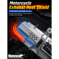 Rhinowalk Motorcycle Exhaust Heat Shield Aluminum Exhaust Pipe Protector Anti-Scald Cover for Side Bags Motorbike Accessories