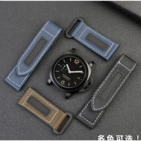 High Quality Nylon Fabric Watch Band For Panerai Luminor PAM01118 Army green Canvas Genuine Leather Strap 24mm Watch Bracelet