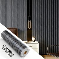 Self-Adhesive Wood Grain Wall Panels, Waterproof 3D Grille Sticker for TV Background, Living Room Bedroom Home Decor