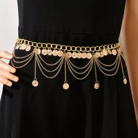 New Fashion Belly Dance Waist Chain For Women Elegant Gold Color Coin Tassel Waist Necklace Skirt Chains Jewelry Belt