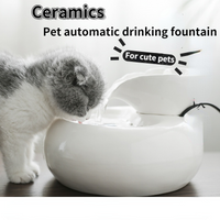 Pet Cat Fountain Ceramic Automatic Water Fountain Indoor Bowls for Cat Drinker Leaf Dispenser Circulating Filter Active Spring