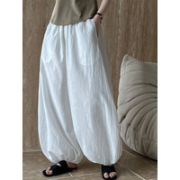 Übergroße Bloomers 2026 Neue Sommer-Designer Elegante Mode Damen Laternenhosen Lässige Weite Atmungsaktive Baumwollhosen