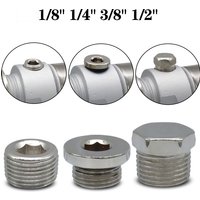 Inner Hexagon Plug NPT 1/8" 1/4" 3/8" 1/2" Pneumatic End Cap Iron Male Thread Countersunk End Plug Pipe Connector Pneumatic Fitt