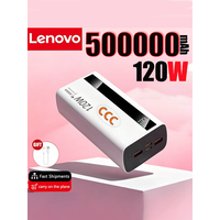 Lenovo 500000mAh 120W Portable Power Bank Large Capacity Super Fast Charge External Battery For Xiaomi Iphone 2026New